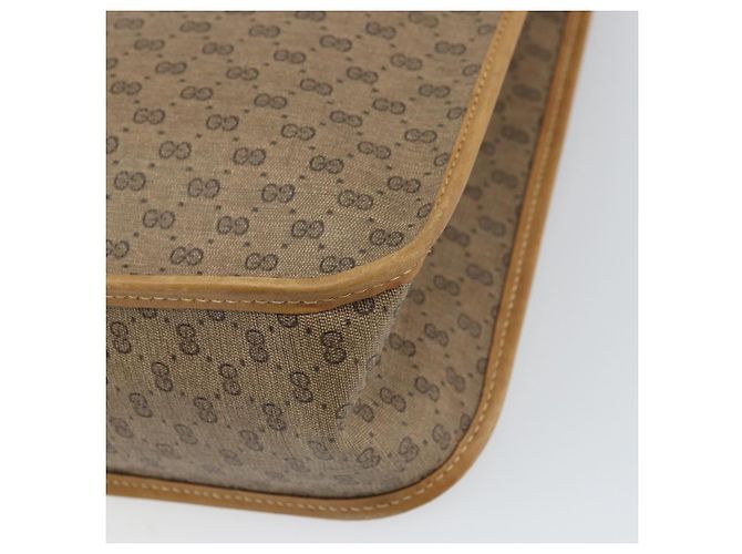 Gucci Borsa tote Micro GG Supreme in PVC beige e oro 14 002 4428 Auth 158385 D'oro - vista 12