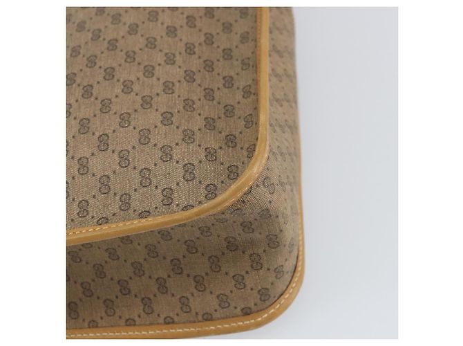 Gucci Borsa tote Micro GG Supreme in PVC beige e oro 14 002 4428 Auth 158385 D'oro - vista 13