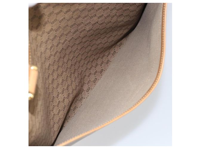 Gucci Borsa tote Micro GG Supreme in PVC beige e oro 14 002 4428 Auth 158385 D'oro - vista 21