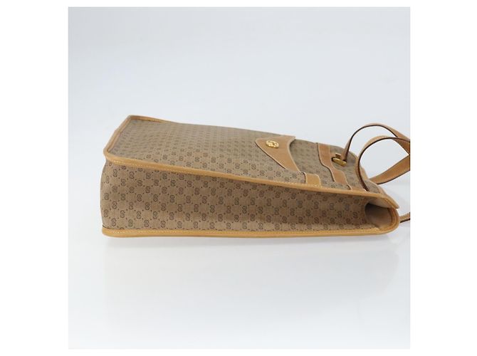 Gucci Borsa tote Micro GG Supreme in PVC beige e oro 14 002 4428 Auth 158385 D'oro - vista 4