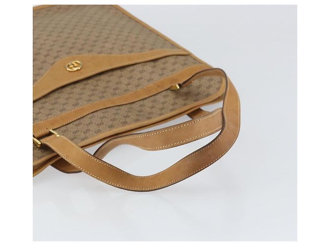 Gucci Borsa tote Micro GG Supreme in PVC beige e oro 14 002 4428 Auth 158385 D'oro - vista 7