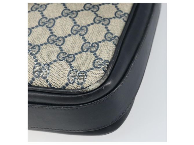 Gucci Borsa a Spalla GG Supreme PVC Blu Navy Oro Auth 156129 D'oro - vista 10