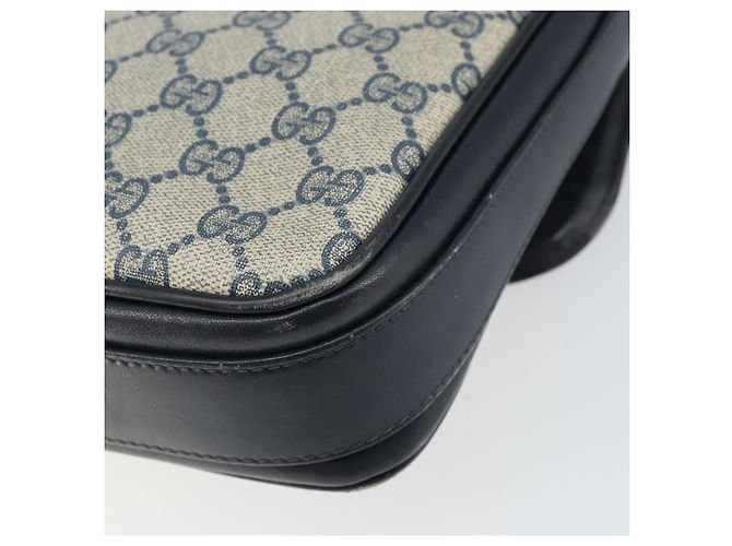 Gucci Borsa a Spalla GG Supreme PVC Blu Navy Oro Auth 156129 D'oro - vista 12