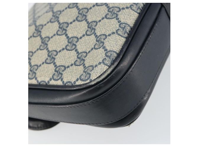 Gucci Borsa a Spalla GG Supreme PVC Blu Navy Oro Auth 156129 D'oro - vista 13