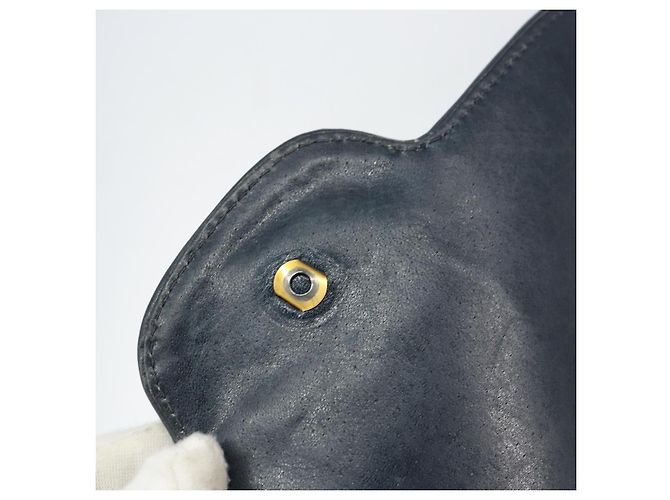 Gucci Borsa a Spalla GG Supreme PVC Blu Navy Oro Auth 156129 D'oro - vista 17