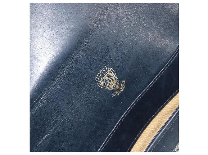 Gucci Borsa a Spalla GG Supreme PVC Blu Navy Oro Auth 156129 D'oro - vista 19