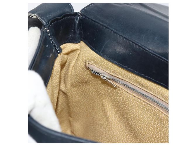 Gucci Borsa a Spalla GG Supreme PVC Blu Navy Oro Auth 156129 D'oro - vista 23