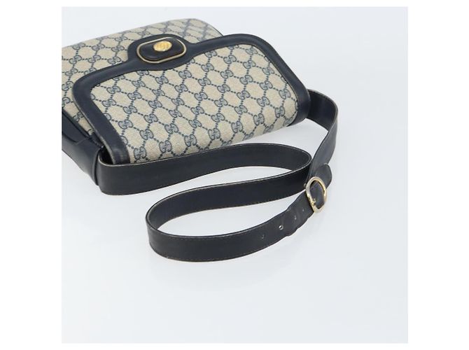 Gucci Borsa a Spalla GG Supreme PVC Blu Navy Oro Auth 156129 D'oro - vista 7