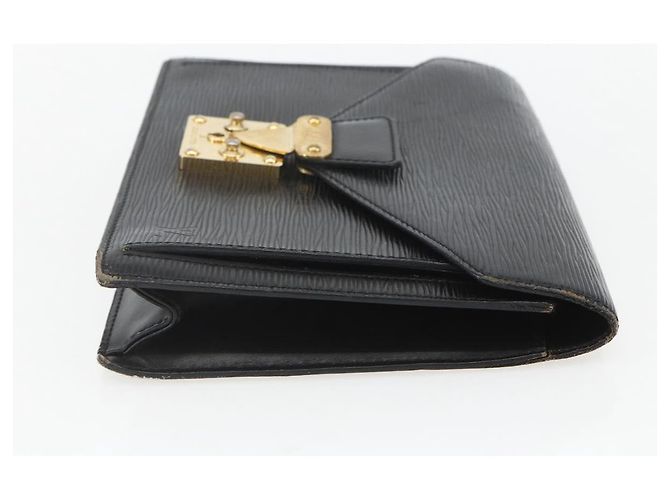 LOUIS VUITTON Epi Serie Dragonne Clutch Bag Nero M52612 LV Auth ti3606 - vista 4