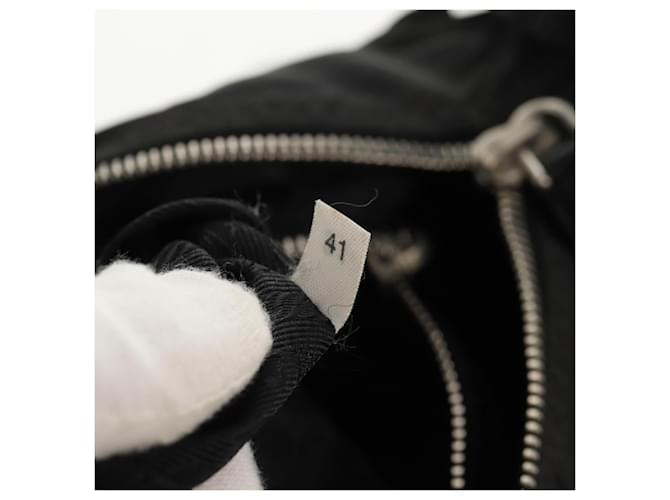 Borsa a Spalla PRADA Nylon Argento Nero Auth 158486 - vista 11