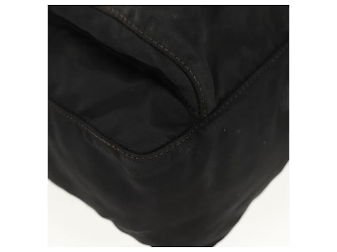 Borsa a Spalla PRADA Nylon Argento Nero Auth 158486 - vista 16