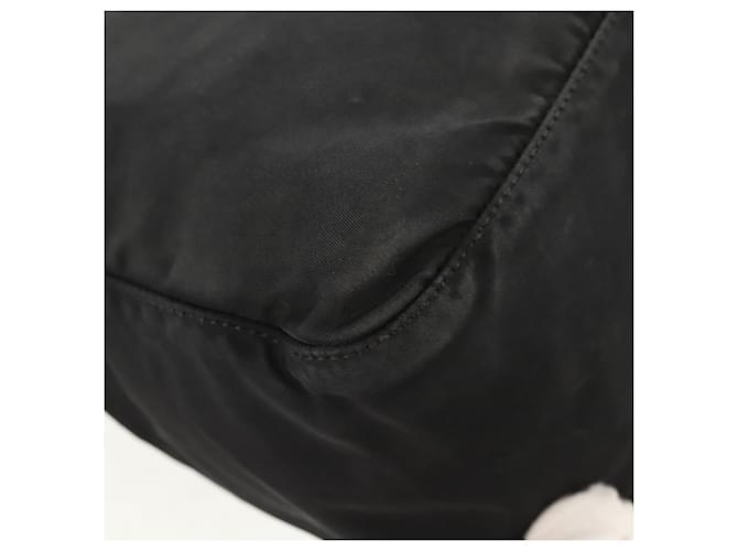 Borsa a Spalla PRADA Nylon Argento Nero Auth 158486 - vista 18