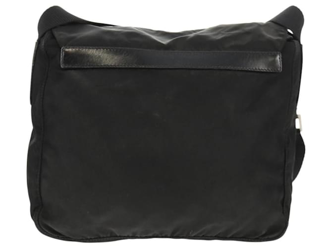 Borsa a Spalla PRADA Nylon Argento Nero Auth 158486 - vista 2