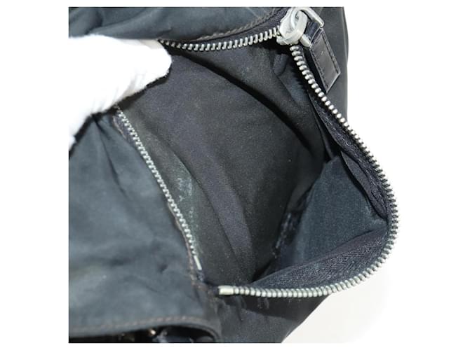 Borsa a Spalla PRADA Nylon Argento Nero Auth 158486 - vista 21