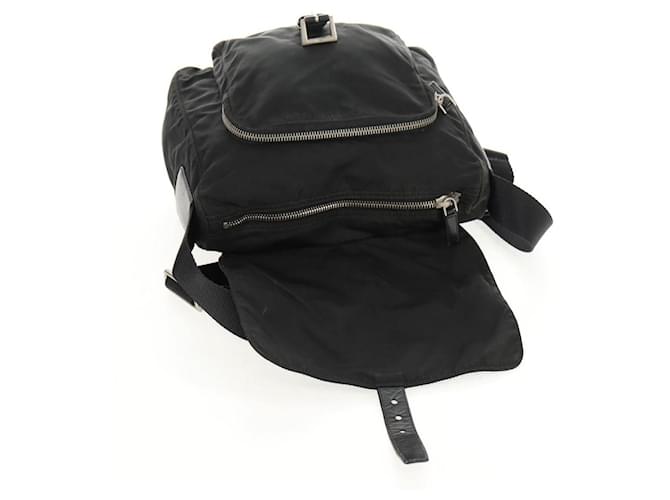 Borsa a Spalla PRADA Nylon Argento Nero Auth 158486 - vista 23
