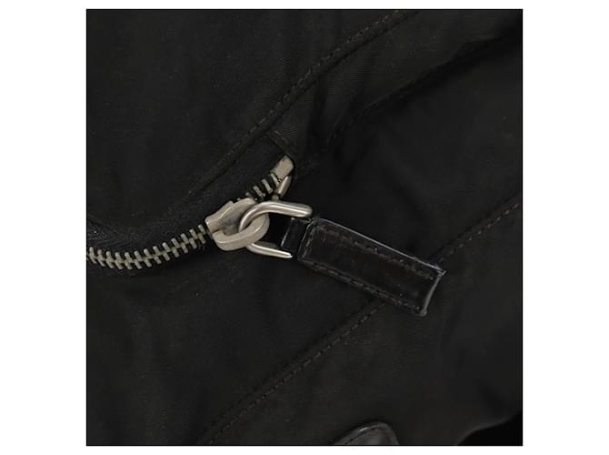 Borsa a Spalla PRADA Nylon Argento Nero Auth 158486 - vista 24