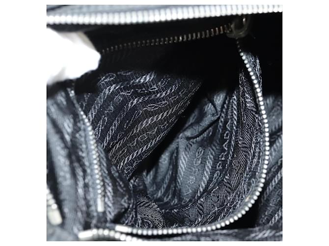 Borsa a Spalla PRADA Nylon Argento Nero Auth 158486 - vista 31