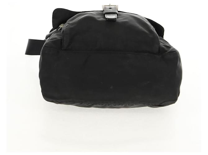 Borsa a Spalla PRADA Nylon Argento Nero Auth 158486 - vista 6