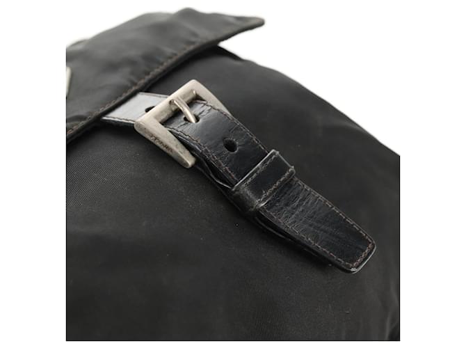 Borsa a Spalla PRADA Nylon Argento Nero Auth 158486 - vista 9