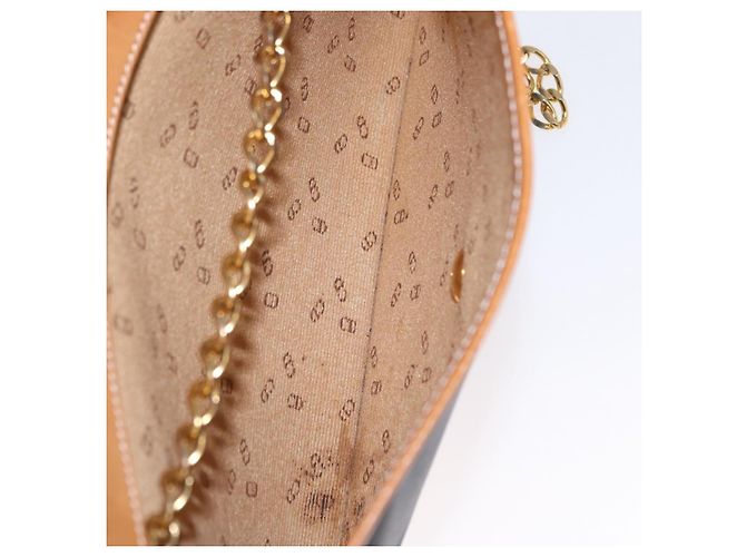 Borsa a spalla con catena Christian Dior in nylon e pelle nera dorata Auth bs32108 Nero D'oro - vista 17