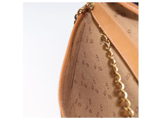 Borsa a spalla con catena Christian Dior in nylon e pelle nera dorata Auth bs32108 Nero D'oro - vista 19