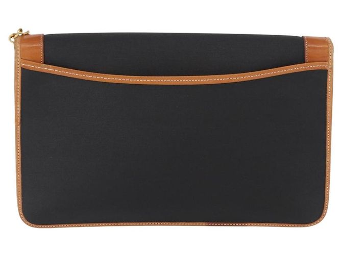 Borsa a spalla con catena Christian Dior in nylon e pelle nera dorata Auth bs32108 Nero D'oro - vista 3