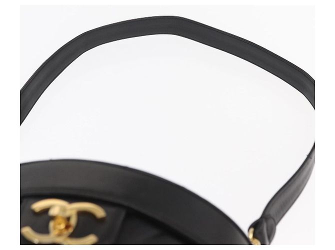 CHANEL V Stitch Vanity Borsa a Mano in Pelle di Agnello 2in1 Nero Oro CC Auth 158944SAV D'oro - vista 10