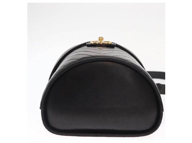 CHANEL V Stitch Vanity Borsa a Mano in Pelle di Agnello 2in1 Nero Oro CC Auth 158944SAV D'oro - vista 11