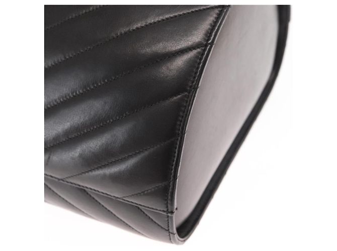 CHANEL V Stitch Vanity Borsa a Mano in Pelle di Agnello 2in1 Nero Oro CC Auth 158944SAV D'oro - vista 12