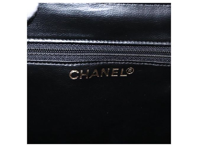 CHANEL V Stitch Vanity Borsa a Mano in Pelle di Agnello 2in1 Nero Oro CC Auth 158944SAV D'oro - vista 17