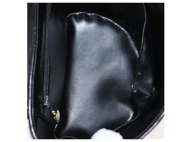 CHANEL V Stitch Vanity Borsa a Mano in Pelle di Agnello 2in1 Nero Oro CC Auth 158944SAV D'oro - vista 19