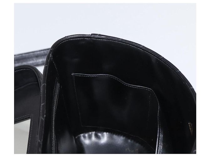 CHANEL V Stitch Vanity Borsa a Mano in Pelle di Agnello 2in1 Nero Oro CC Auth 158944SAV D'oro - vista 20