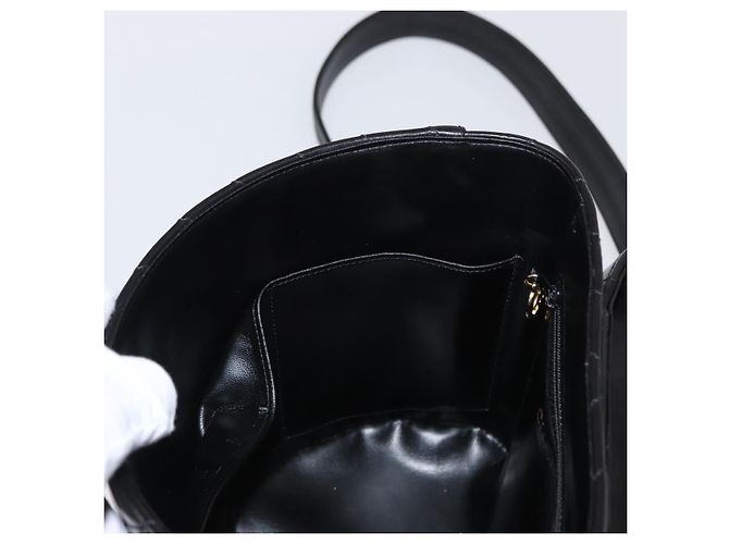 CHANEL V Stitch Vanity Borsa a Mano in Pelle di Agnello 2in1 Nero Oro CC Auth 158944SAV D'oro - vista 21