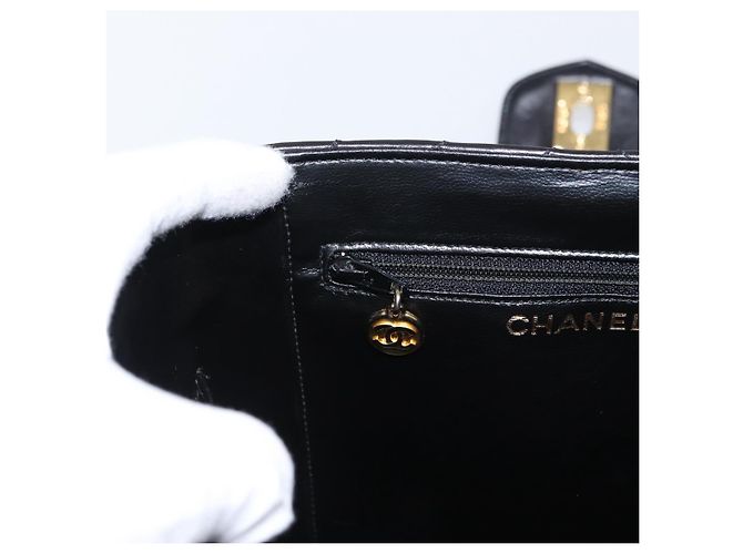 CHANEL V Stitch Vanity Borsa a Mano in Pelle di Agnello 2in1 Nero Oro CC Auth 158944SAV D'oro - vista 23