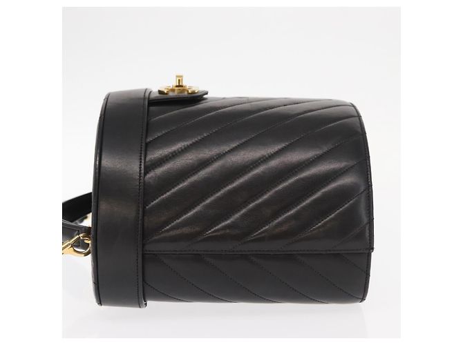 CHANEL V Stitch Vanity Borsa a Mano in Pelle di Agnello 2in1 Nero Oro CC Auth 158944SAV D'oro - vista 5