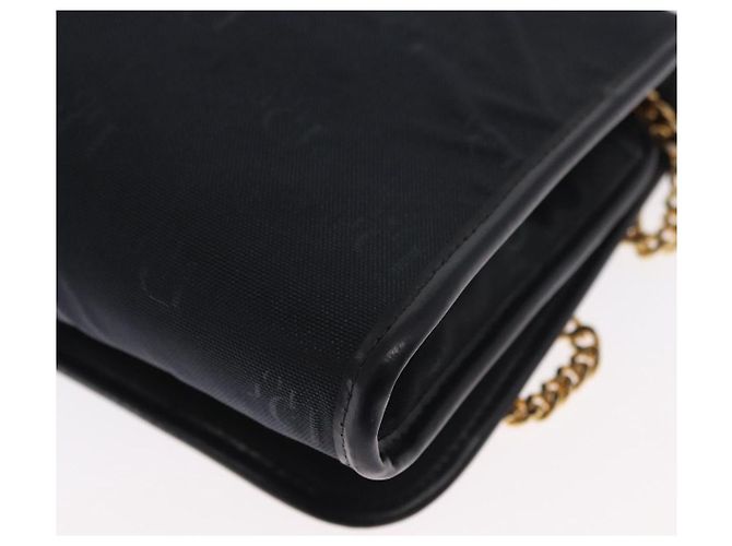 Borsa a spalla con catena Christian Dior in nylon blu navy oro Auth 148541 D'oro - vista 13
