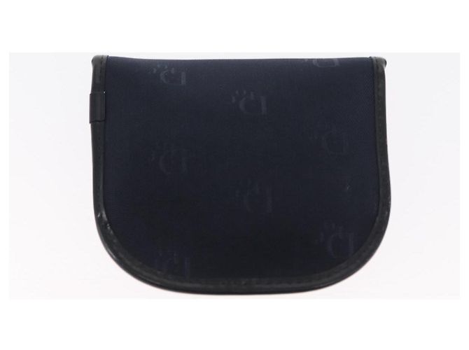 Borsa a spalla con catena Christian Dior in nylon blu navy oro Auth 148541 D'oro - vista 21
