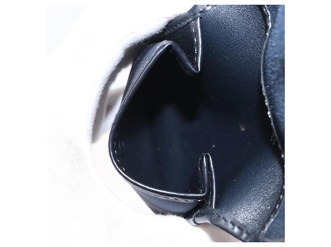 Borsa a spalla con catena Christian Dior in nylon blu navy oro Auth 148541 D'oro - vista 22