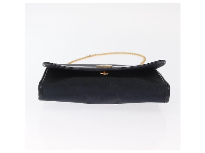 Borsa a spalla con catena Christian Dior in nylon blu navy oro Auth 148541 D'oro - vista 9