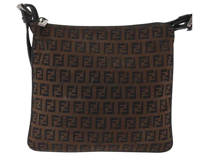 FENDI Zucchino Canvas Schultertasche Braun Auth gh1439 - Ansicht 13