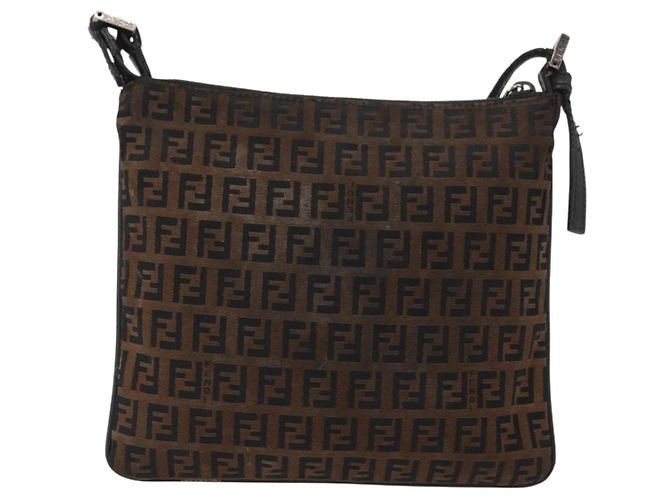 FENDI Zucchino Canvas Schultertasche Braun Auth gh1439 - Ansicht 2