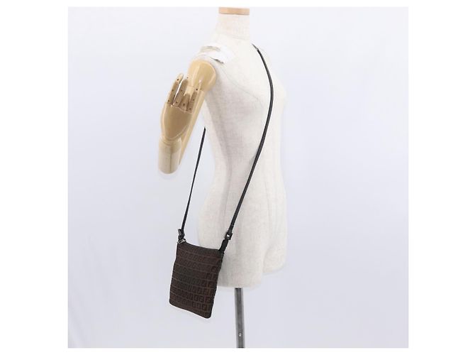 FENDI Zucchino Canvas Schultertasche Braun Auth gh1439 - Ansicht 25