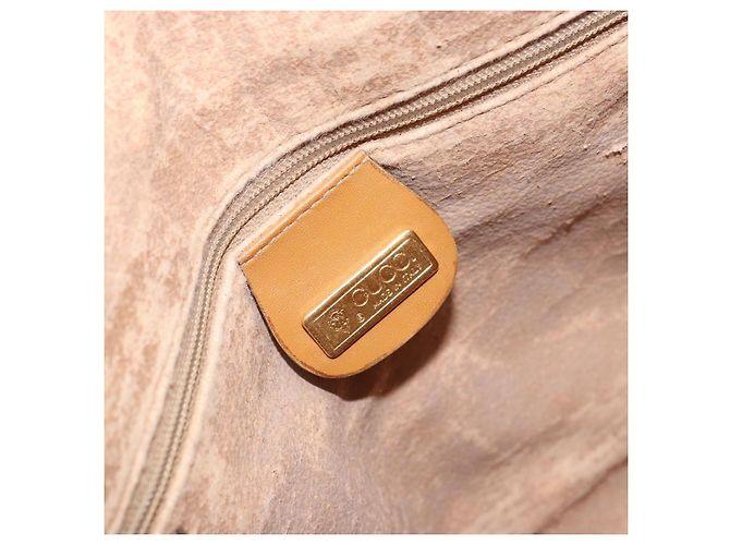 Bolsa de mão GUCCI em couro bege dourado 002 58 0219 Auth 158470 - vista 15