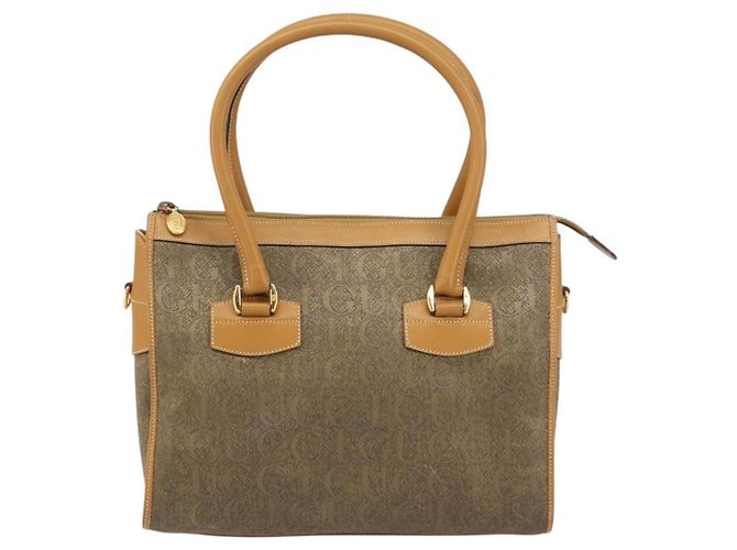 Bolsa de mão GUCCI em couro bege dourado 002 58 0219 Auth 158470 - vista 2
