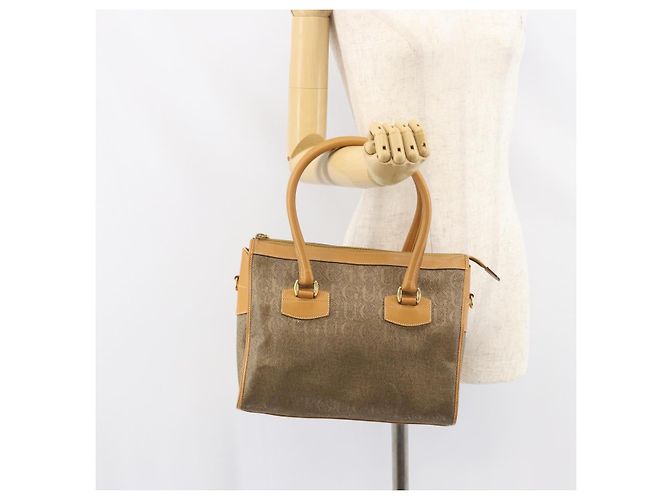 Bolsa de mão GUCCI em couro bege dourado 002 58 0219 Auth 158470 - vista 22