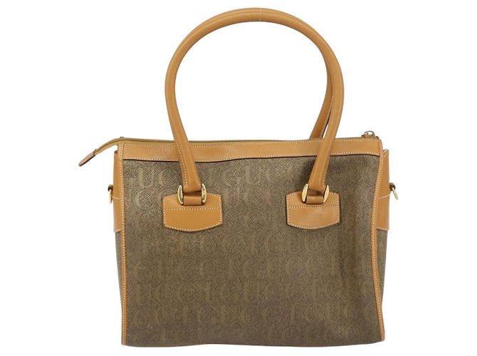 Bolsa de mão GUCCI em couro bege dourado 002 58 0219 Auth 158470 - vista 3