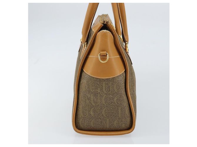 Bolsa de mão GUCCI em couro bege dourado 002 58 0219 Auth 158470 - vista 4