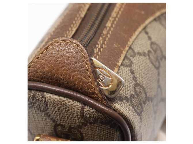 Borsa Sherry Line GG Supreme Web di GUCCI in PVC beige e oro 89 02 018 Auth 157752 D'oro - vista 15