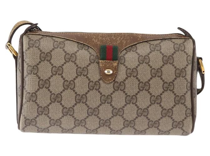 Borsa Sherry Line GG Supreme Web di GUCCI in PVC beige e oro 89 02 018 Auth 157752 D'oro - vista 2