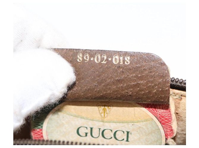 Borsa Sherry Line GG Supreme Web di GUCCI in PVC beige e oro 89 02 018 Auth 157752 D'oro - vista 21